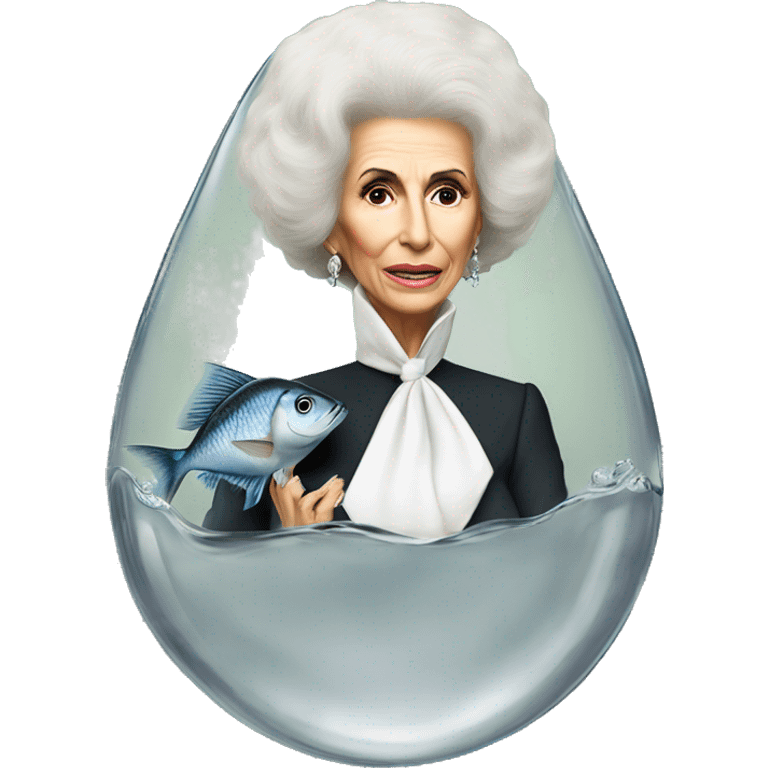 The Duchess of Alba in a drop fish emoji