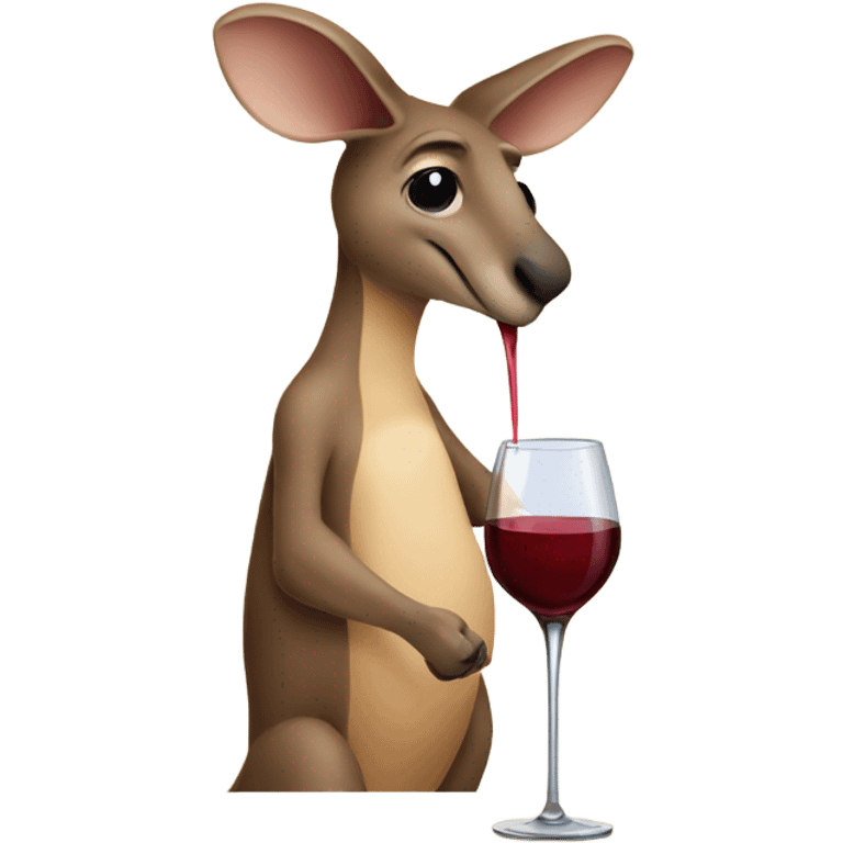 Kangaroo drinking wine  emoji