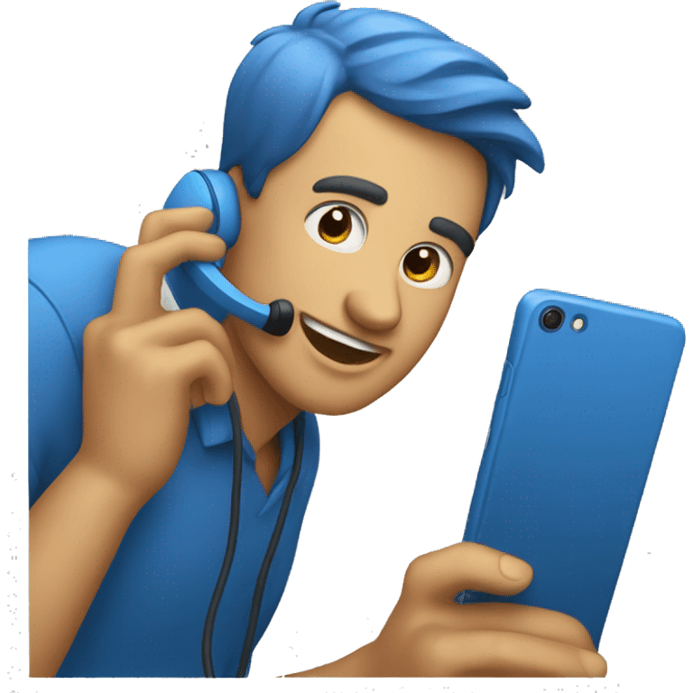 blue phone screen solo emoji