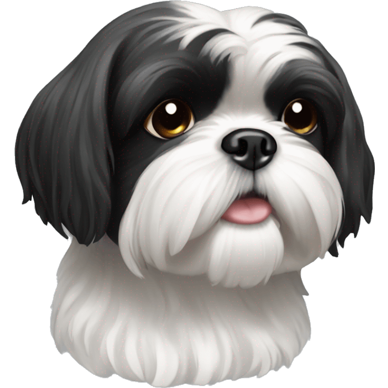 Black and white Shih Tzu emoji