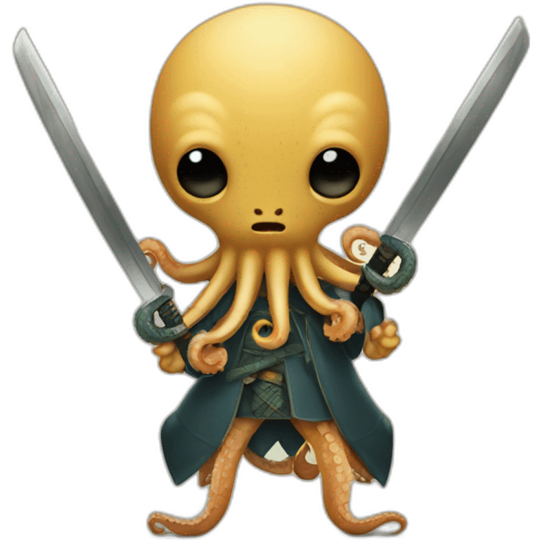 octopus holding a katana emoji