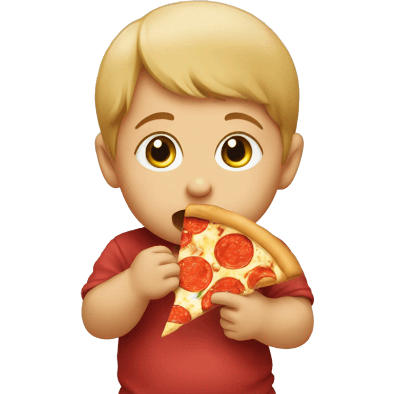 Baby eating pizza emoji