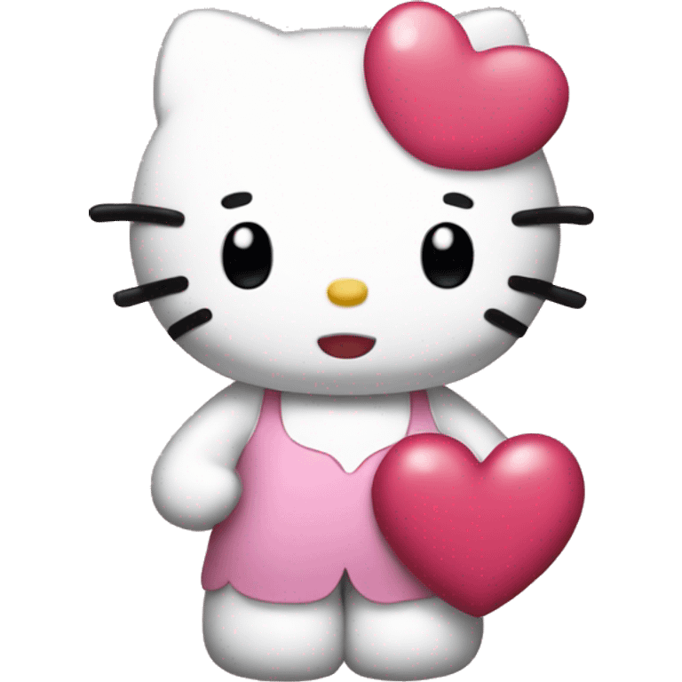 hello kitty with a heart  emoji