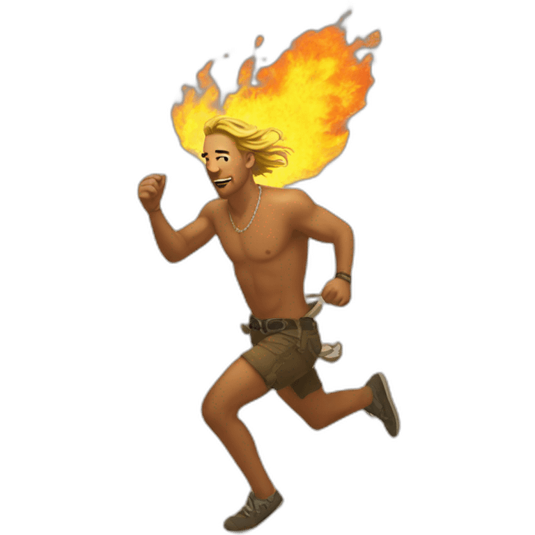 diplo fleeing burning man emoji