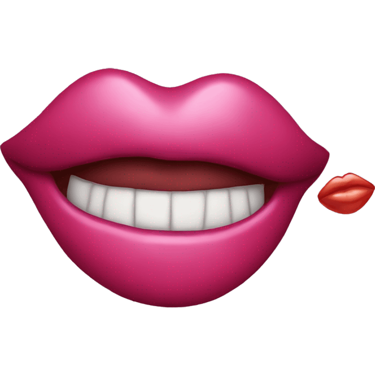 kiss ass emoji with lips emoji