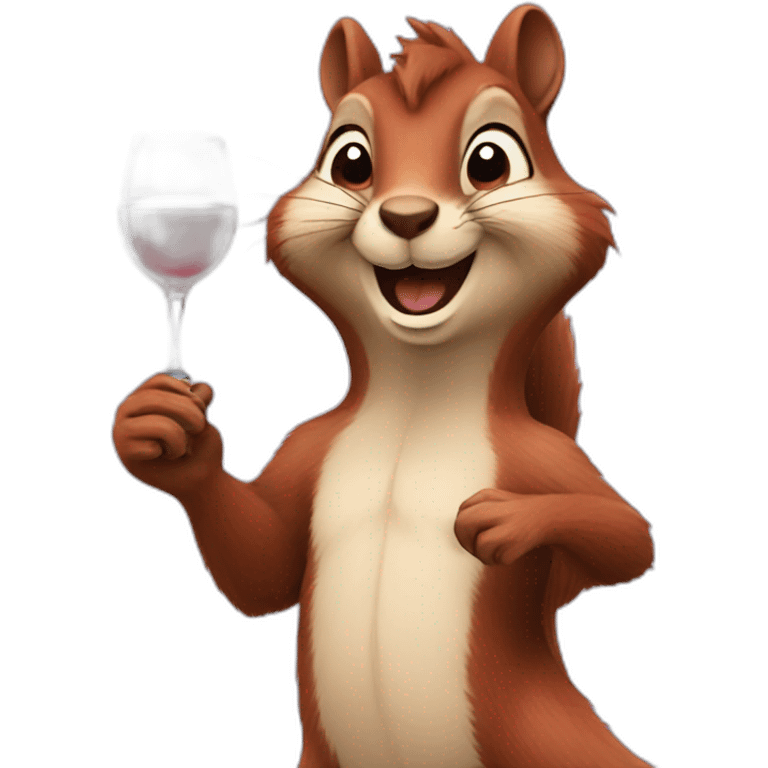 squirrel with wine emoji