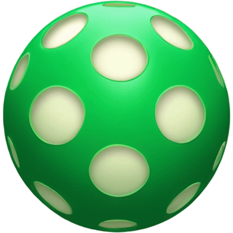 A ball that is green and has round, evenly spaced holes emoji