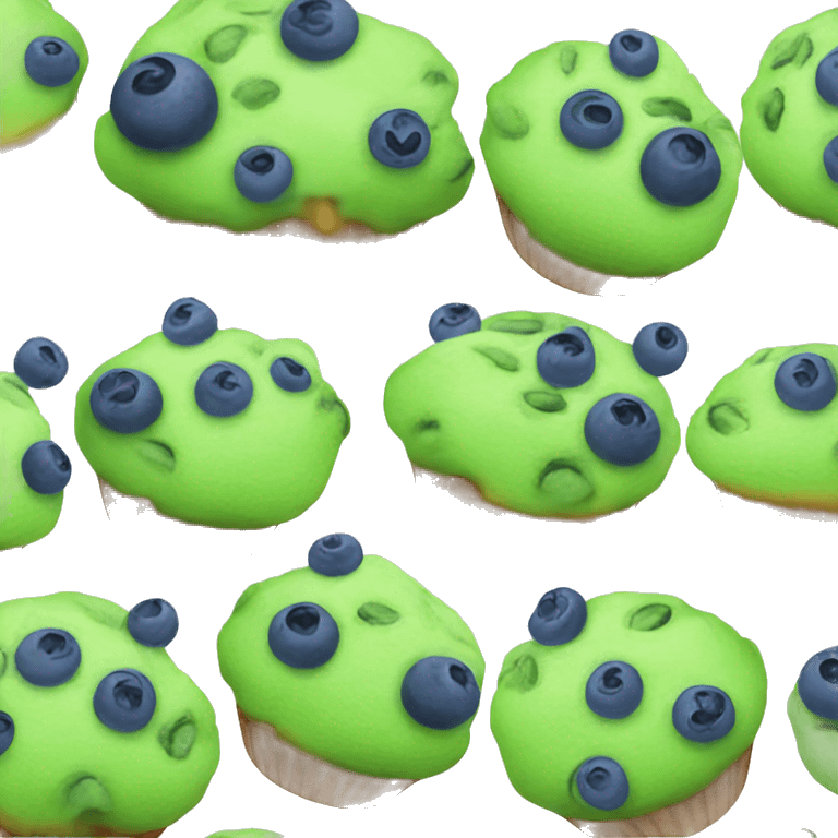 green blueberry muffin emoji