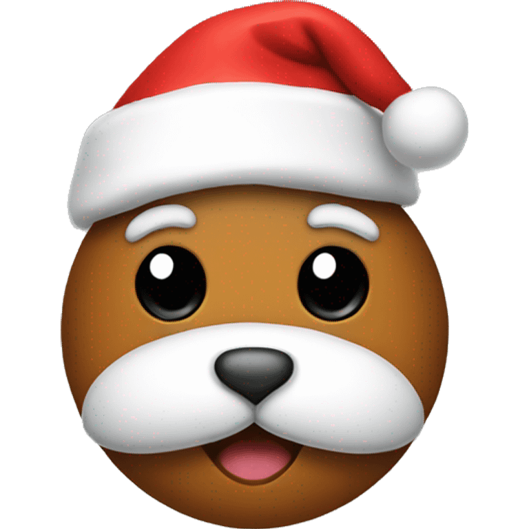 a poo with a santa hat emoji