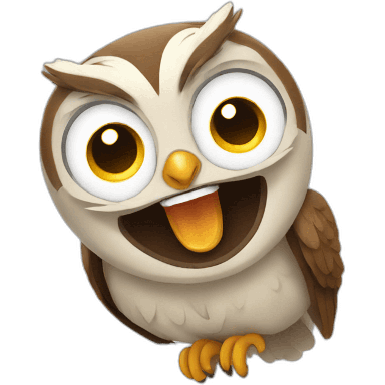 Owl laughing emoji