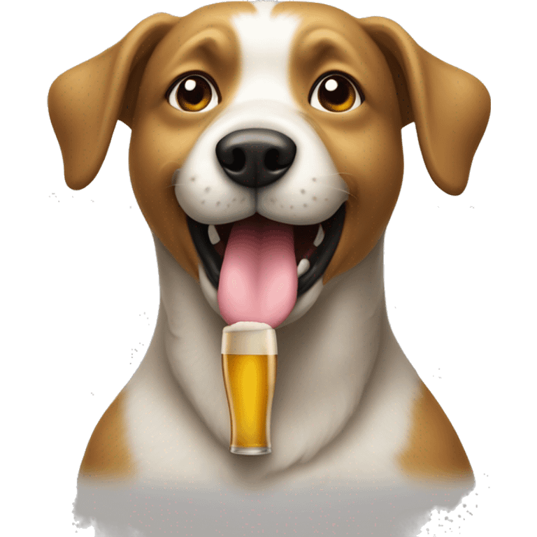 chien qui boit une bière  emoji