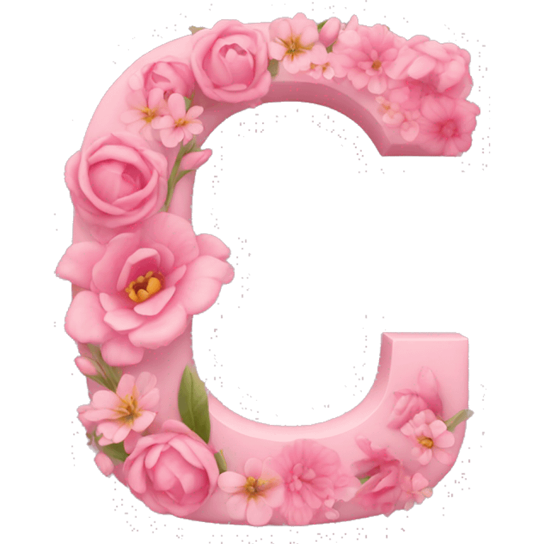 Pink letter C with flowers  emoji