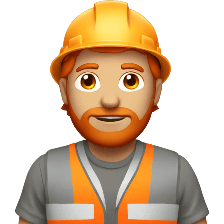 Construction worker man red hair emoji