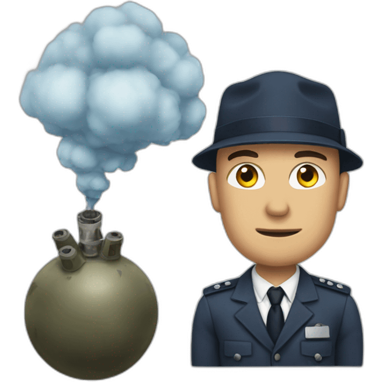 Oppenheimer with bomb emoji