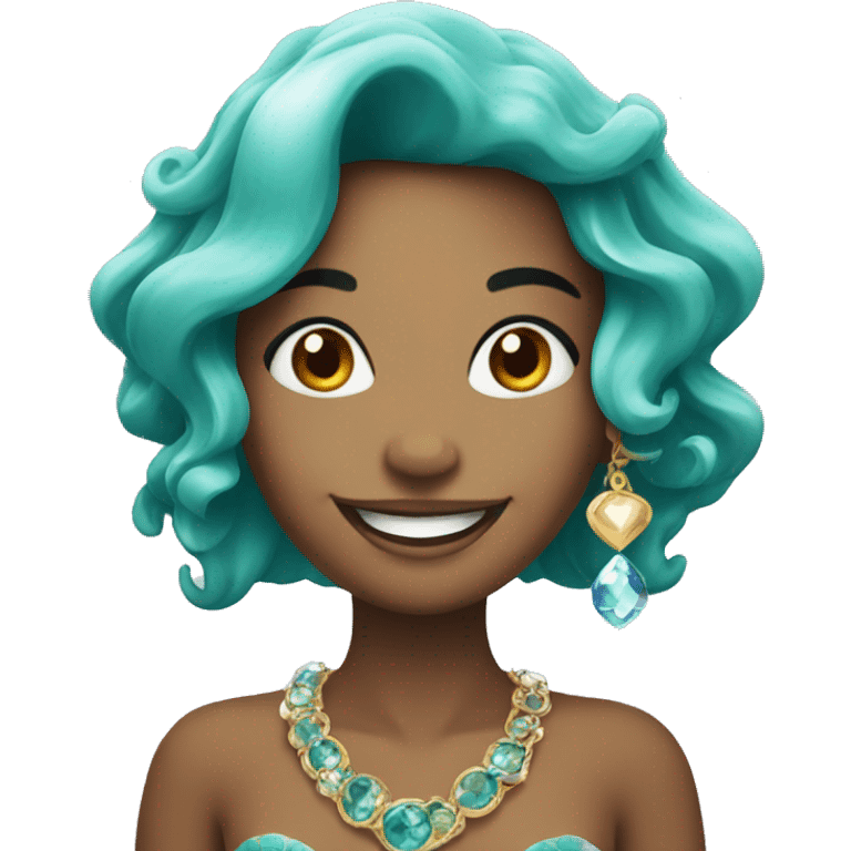 smiling mermaid with jewelry emoji