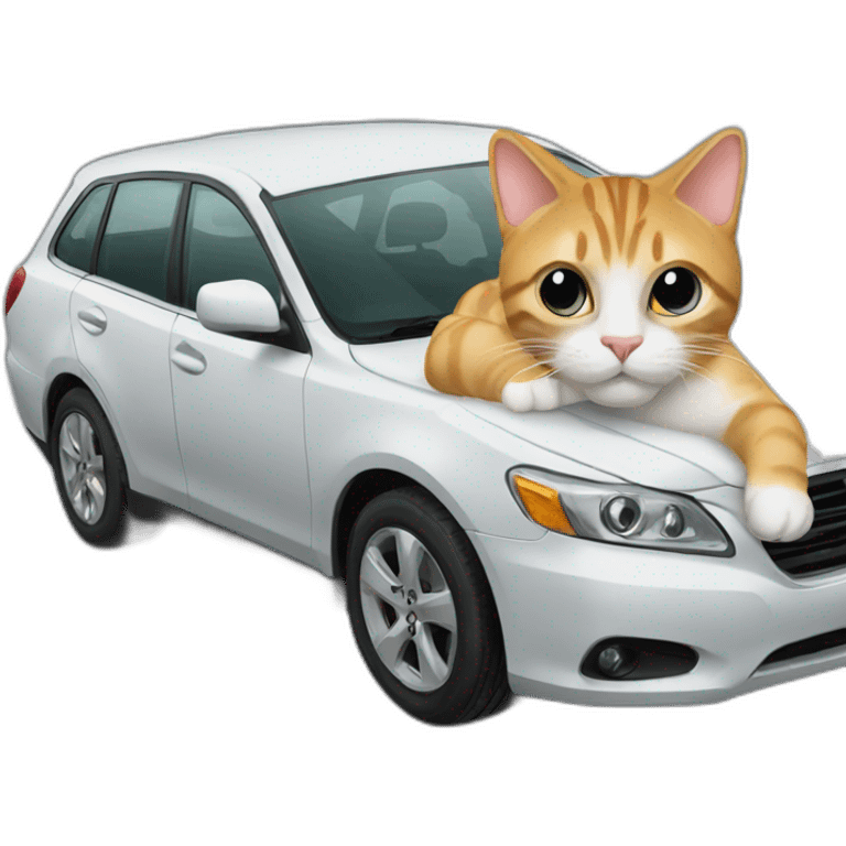 cats behind car emoji