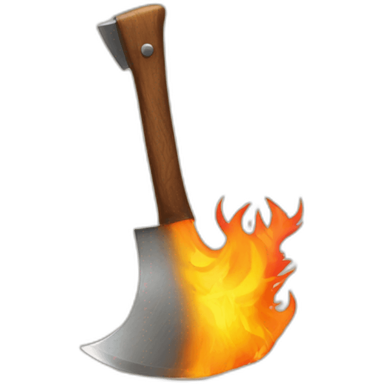 Axe on fire on blade  emoji