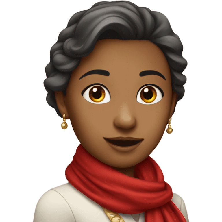 elegant girl in red scarf emoji