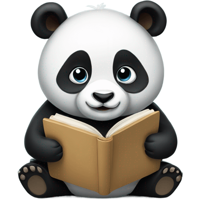 Panda reading kindle emoji