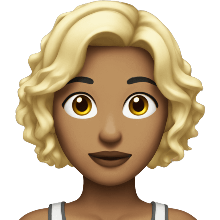 morena skin with blonde wolfcut emoji