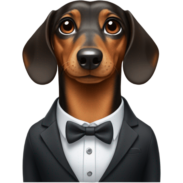 Dachshund wearing a suit emoji