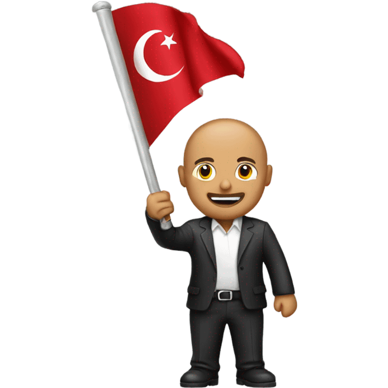 a man hold a turkish flag emoji