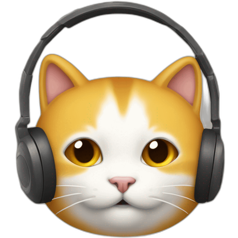 un chat qui boit de la bière est qui porte un casque de gaming emoji