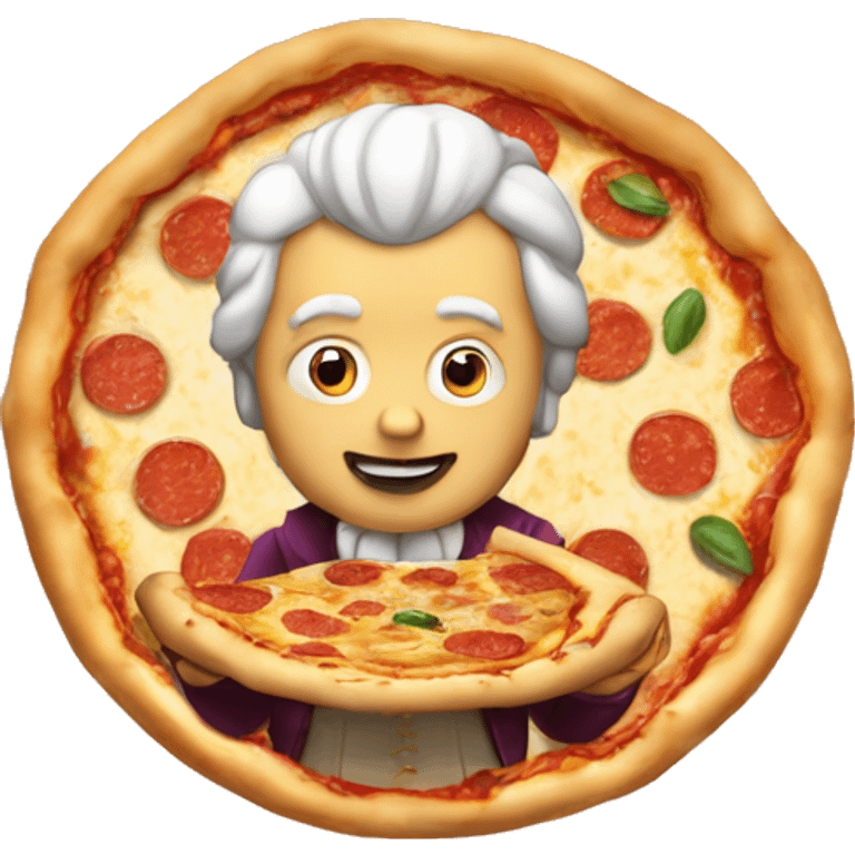 Mozart qui mange une pizza emoji