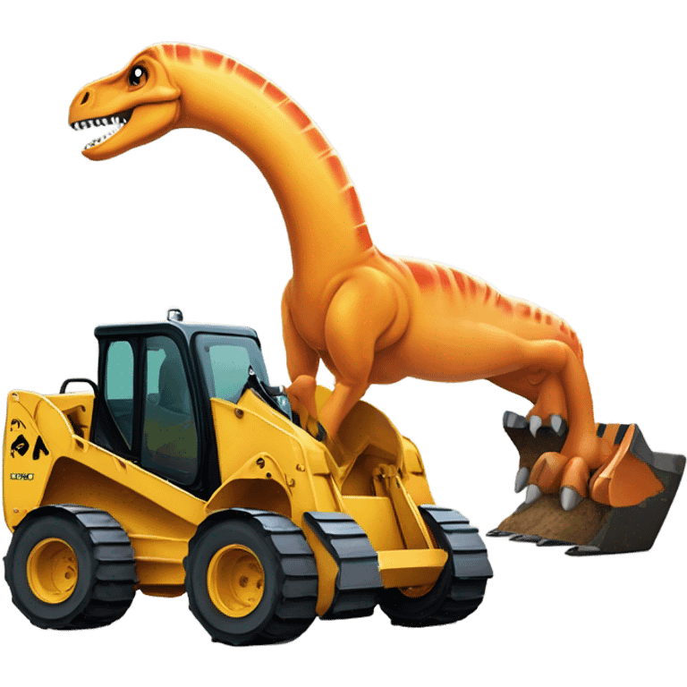 Dinosaur and skid steer emoji