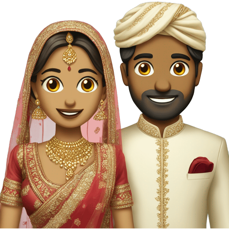 Desi bride and groom  emoji