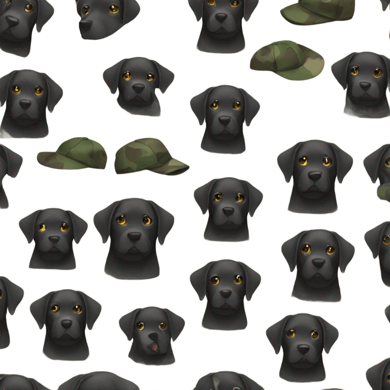 Black lab in camouflage  emoji