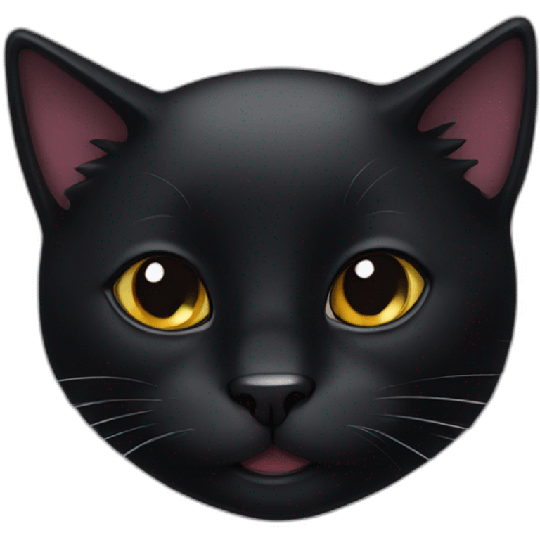 Sliping black cat emoji