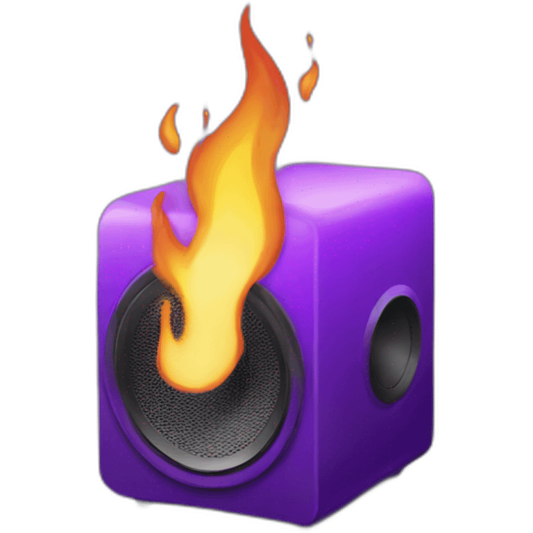 purple speaker on fire emoji