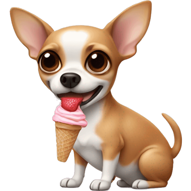 Chihuahua eating ice cream  emoji