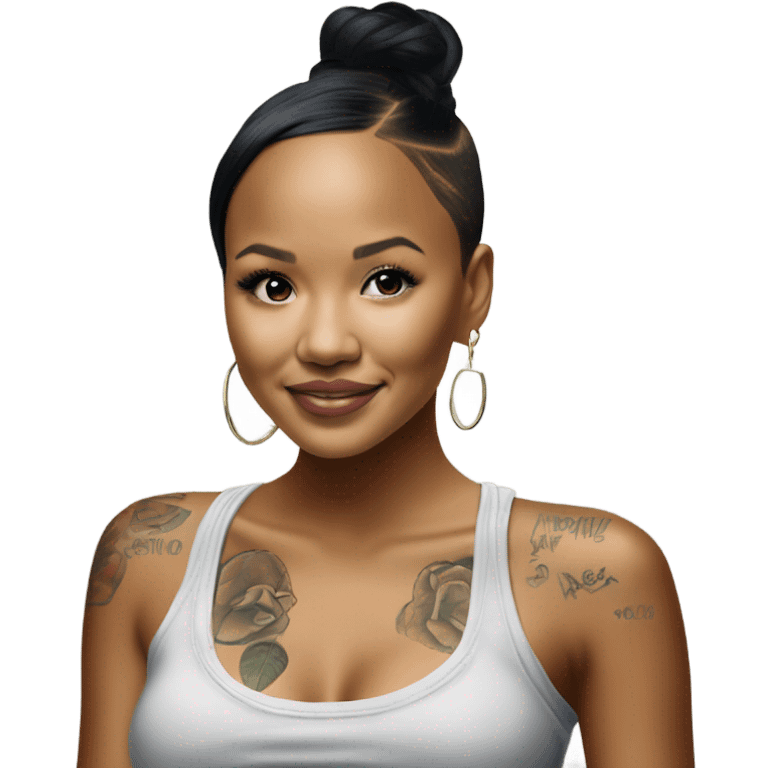 3d Hyper Realistic tattoo Karrueche Tran photo  emoji