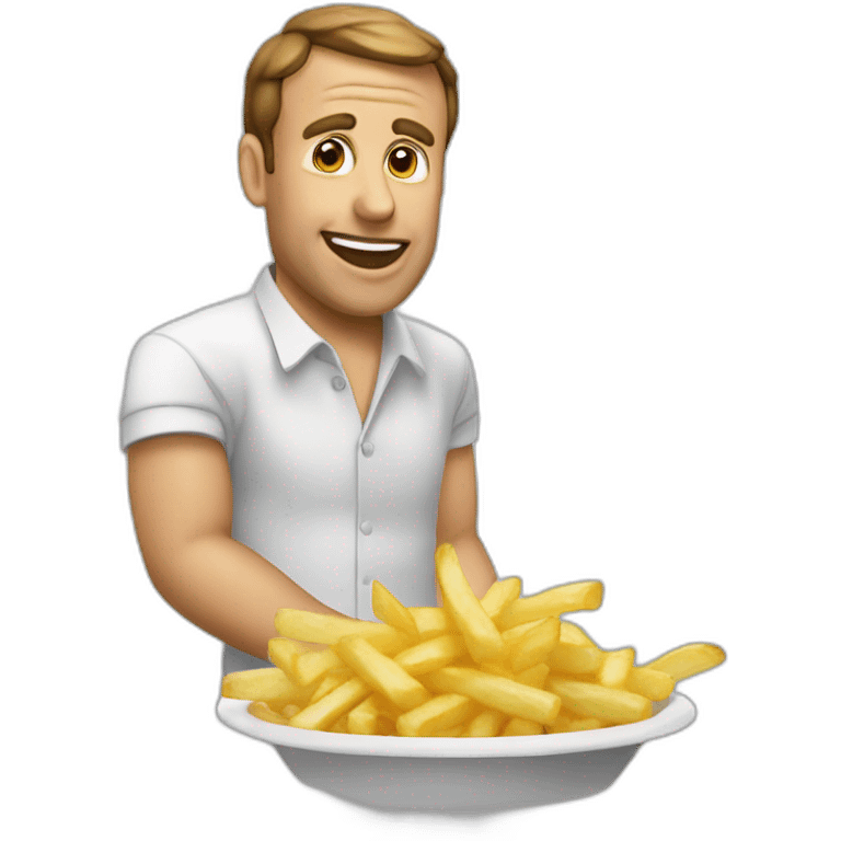 Macron mange frites emoji