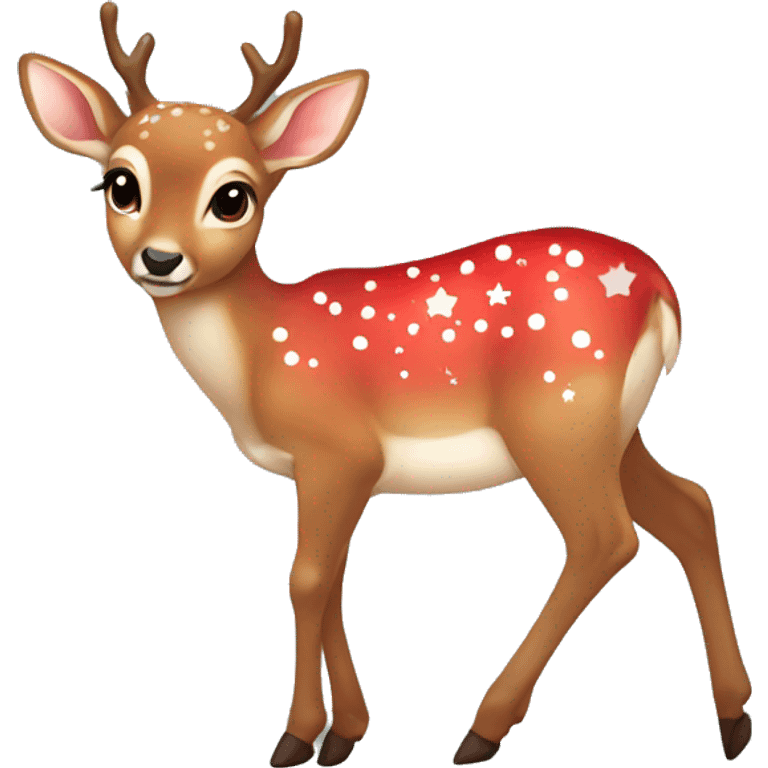 Red asthetic Christmas baby deer emoji