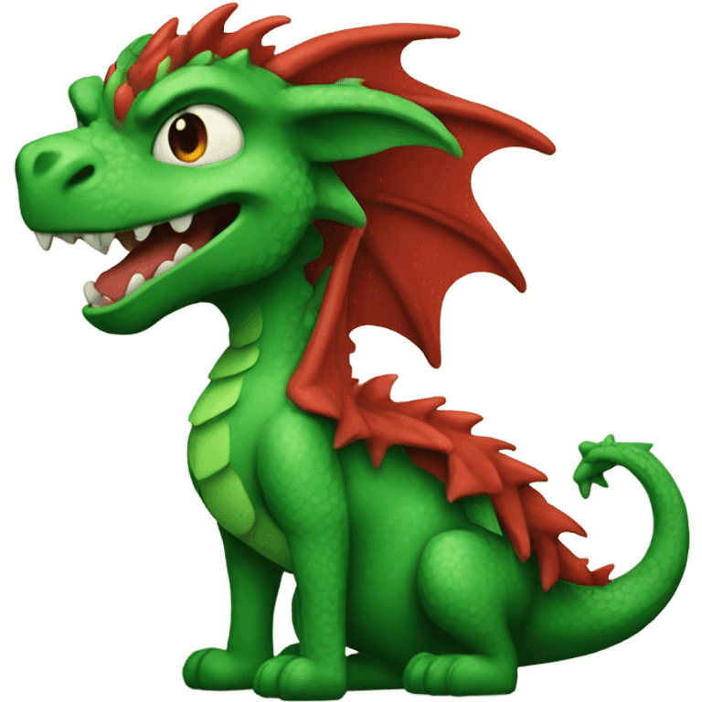 red n green furry dragon mad emoji