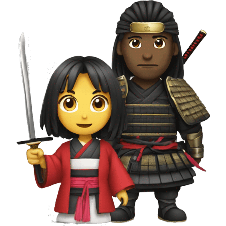 samurai with a girl emoji