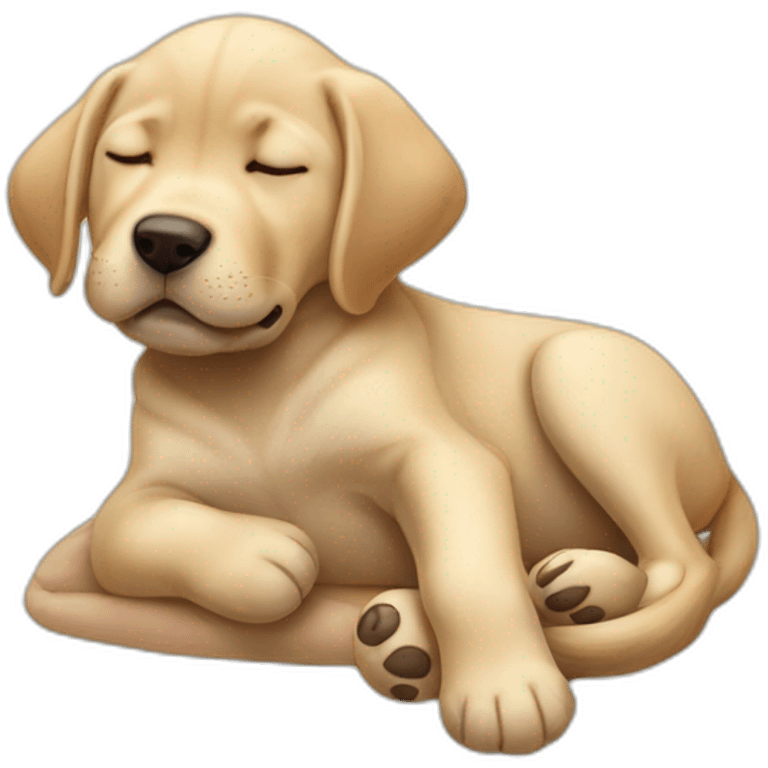 sleeping baby labrador on his paw emoji