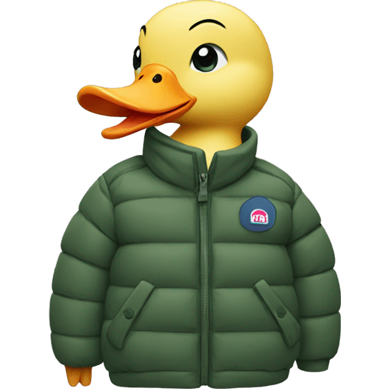 Duck with a north face puffer jacket emoji