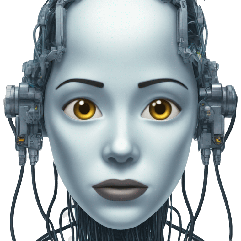 ghost in the shell cybernetic face with wires emoji