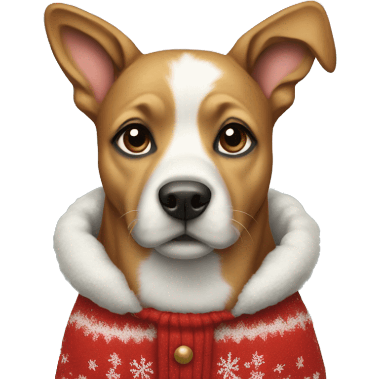 dog with christmas clothes emoji