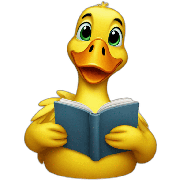 duck reading a book emoji