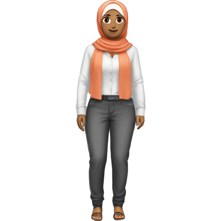 hijab woman,trousers,shirt, full body emoji