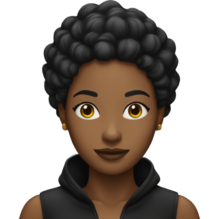 Black woman in a all black outfit emoji