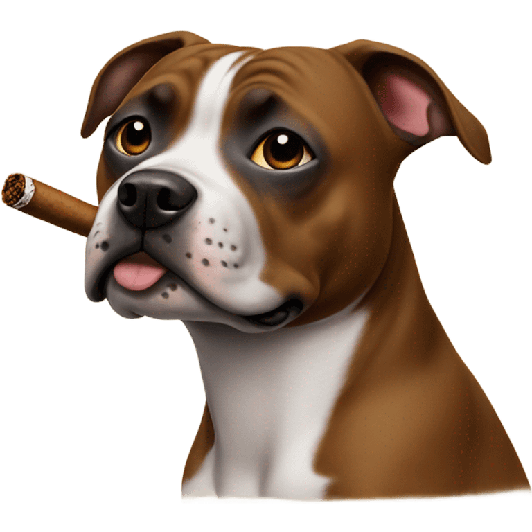 Staffie dog with a cigar emoji