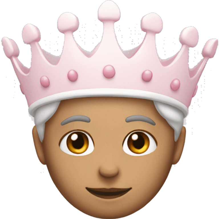 White and pastel pink crown emoji