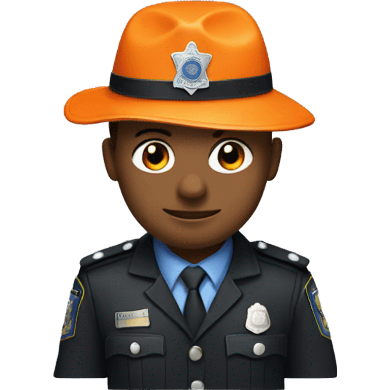 police man in orange clothes and hat emoji