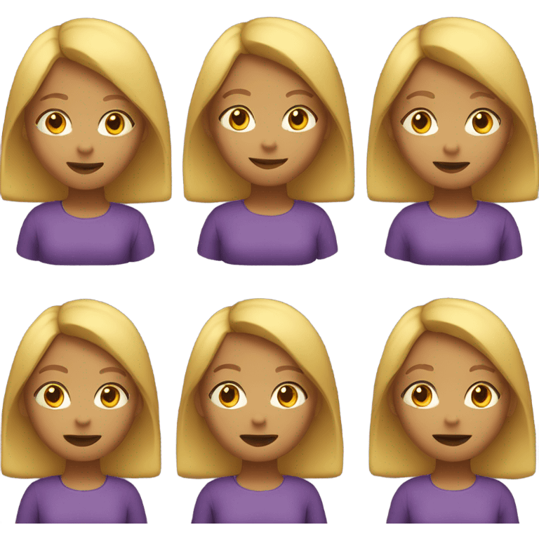 A yellow skin coloured girl emoji with her back facing the screen. She has a purple shirt on. emoji